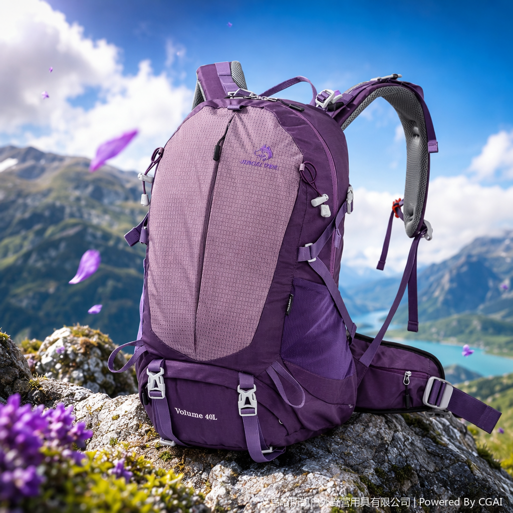 Outdoor mountaineering and hiking backpack, professional cycling bag, large capacity, light 40L outdoor mountaineering bag, large capacity hiking travel backpack, men's and women's professional camping backpack, volume design Specification image