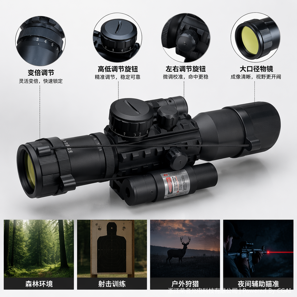 Free Tiger Black Red Dot Sight, waterproof and anti-fog, compatible tactical rail, all-metal material, holographic Red dot outdoor shooting accessory 2.5RED