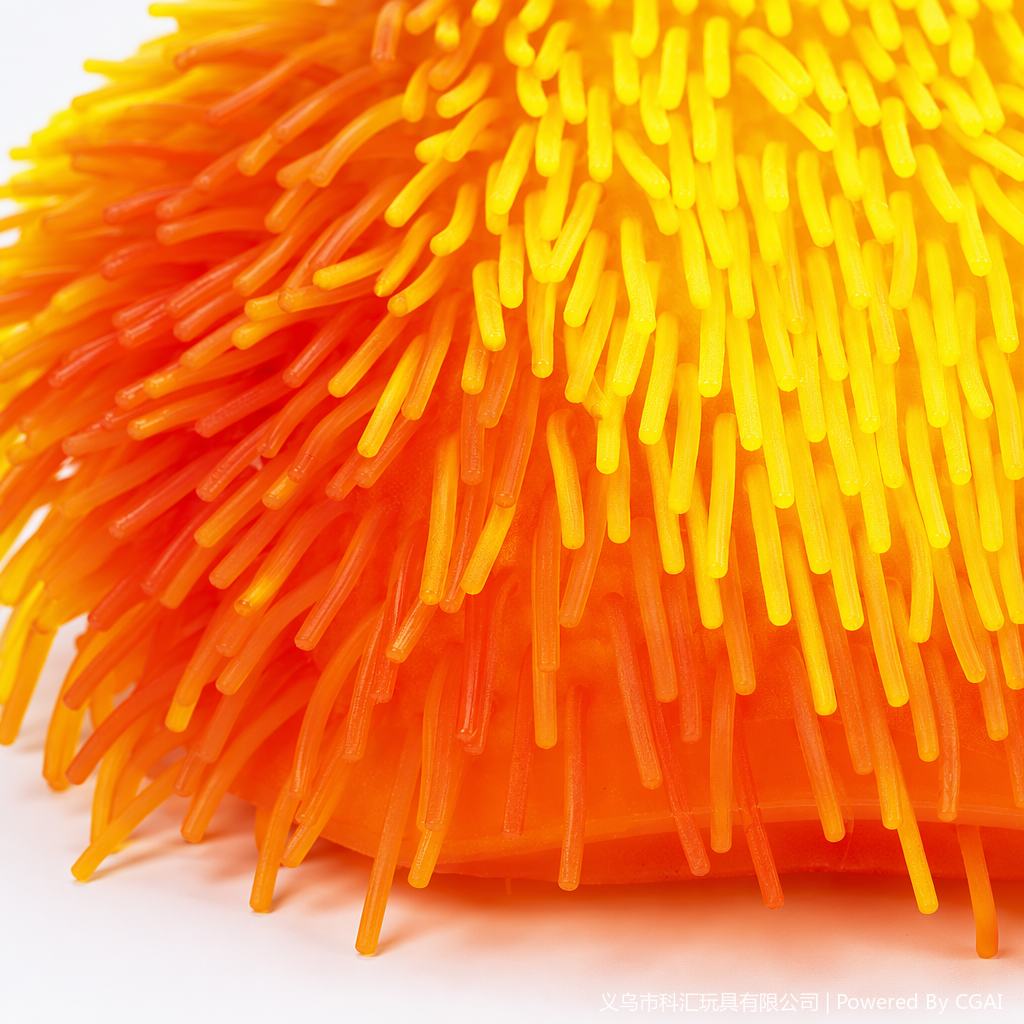 The TPR soft silicone headgear toy, the popular "Spiky Ball" headgear, is hilarious and colorful with long hair Application Scenario