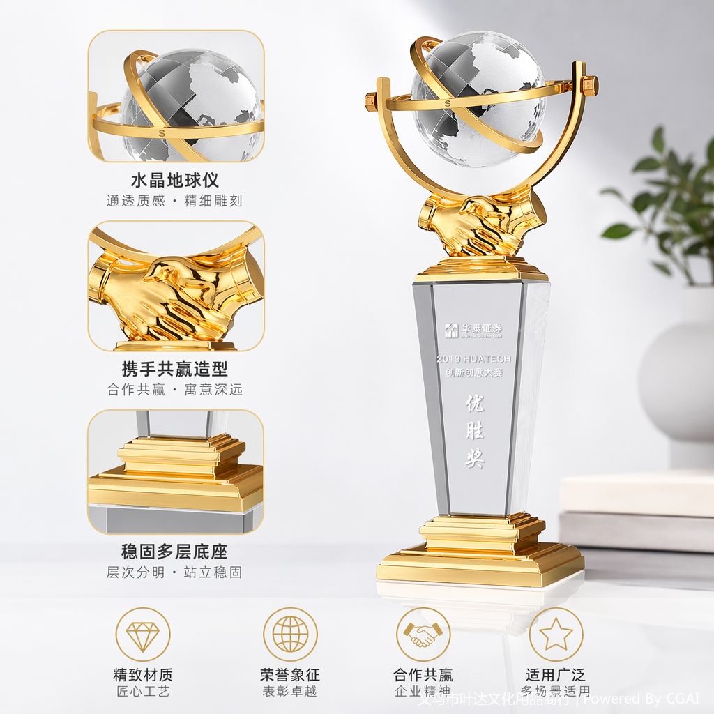 "Golden Crystal Basketball Trophy and Medal Gift Box with Good Fortune, Prizes and gifts.