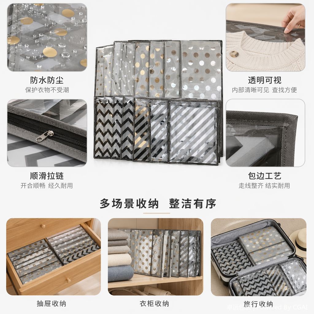 银色波点黑白条纹礼品袋 跑步灯节日包装纸 手提外卖袋纸制礼盒