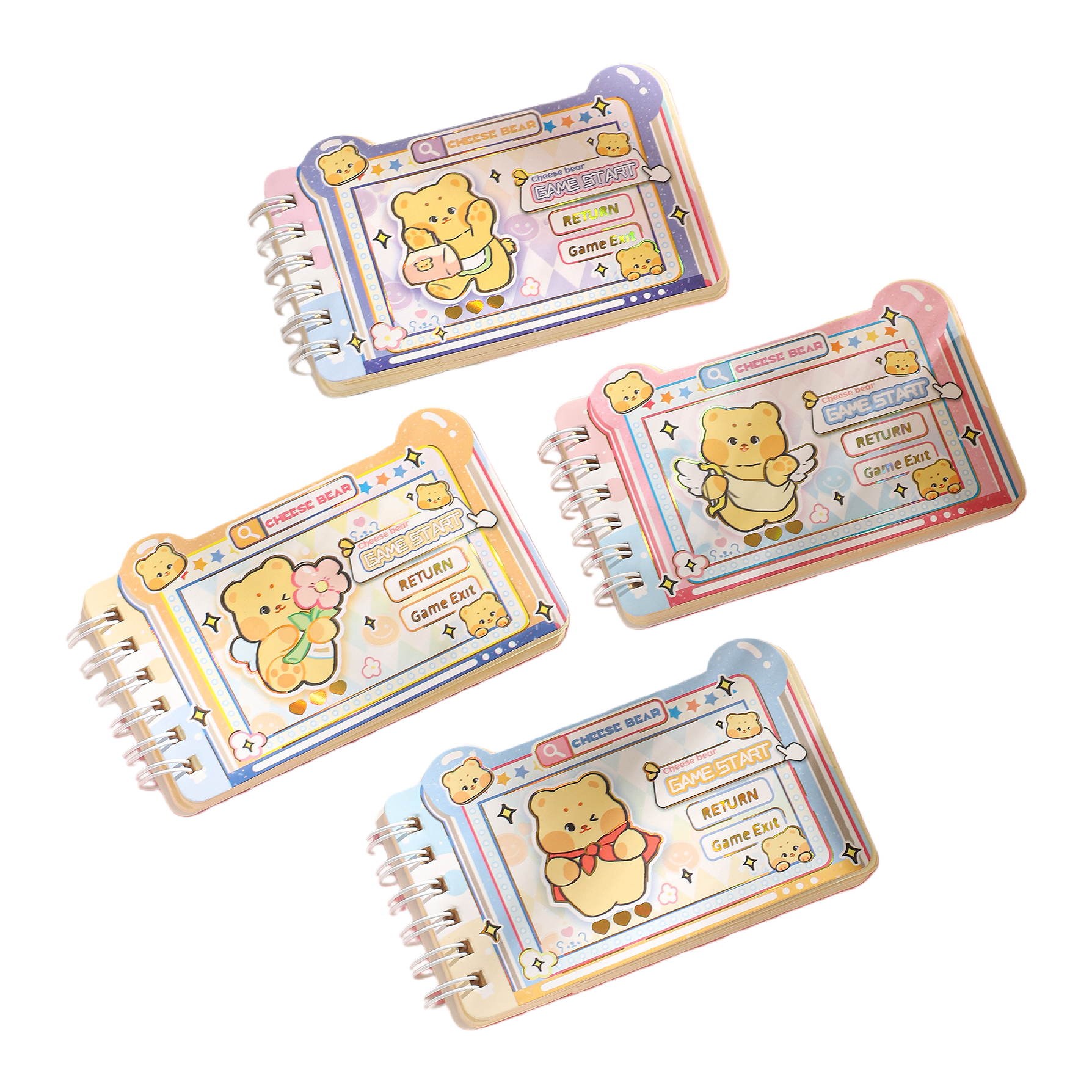 Colorful cartoon bear-themed notebook CHEESE BEAR game-style planner notebook Item Picture