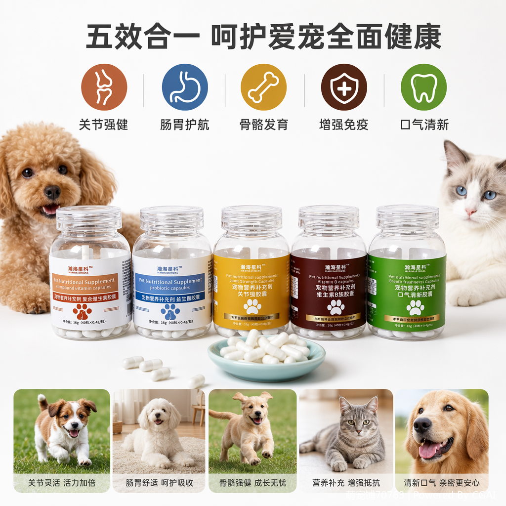 Canned pet probiotics, joint strength, nutritional supplement granules, soft granules, OEM, dog and cat pet nutritional supplement, calcium supplement health product factory, lecithin soft chewable tablets 154447476 details Picture