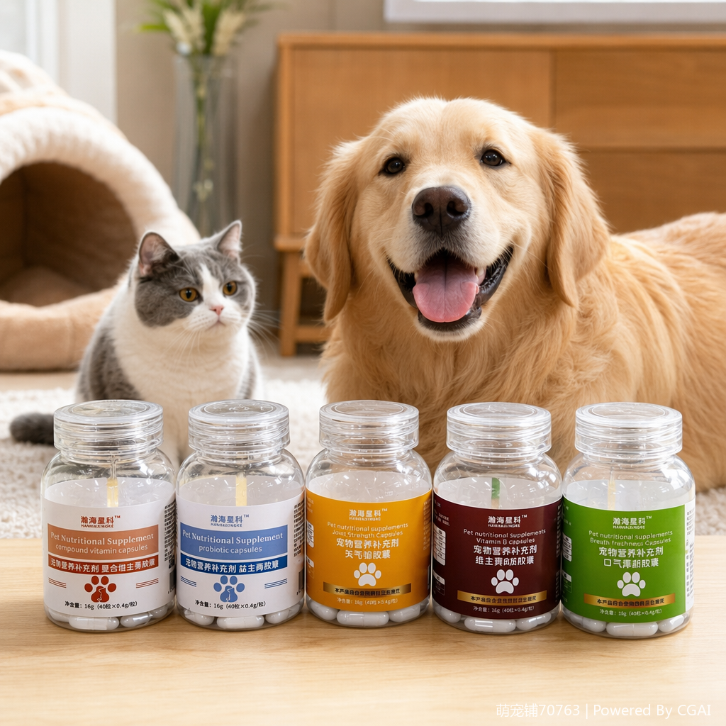 Canned pet probiotics, joint strength, nutritional supplement granules, soft granules, OEM, dog and cat pet nutritional supplement, calcium supplement health product factory, lecithin soft chewable tablets 154447476 Specification image