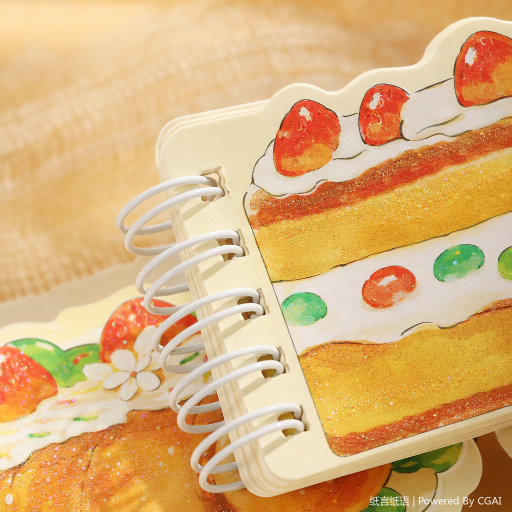 Cream-colored cake-themed baking diary Long Coil book set Application Scenario