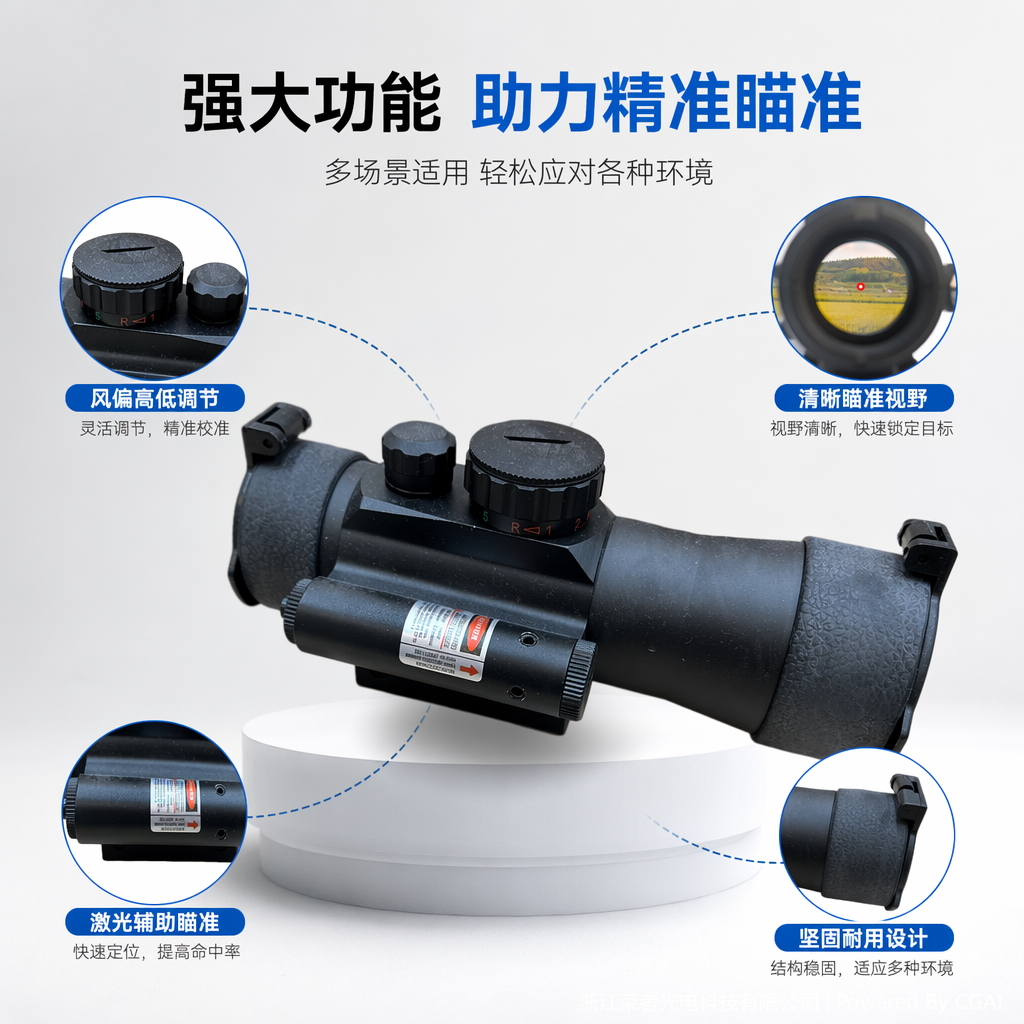 Free Tiger Black Red Dot Sight, waterproof and anti-fog, compatible tactical rail, all-metal material, holographic Red dot outdoor shooting accessory 5330