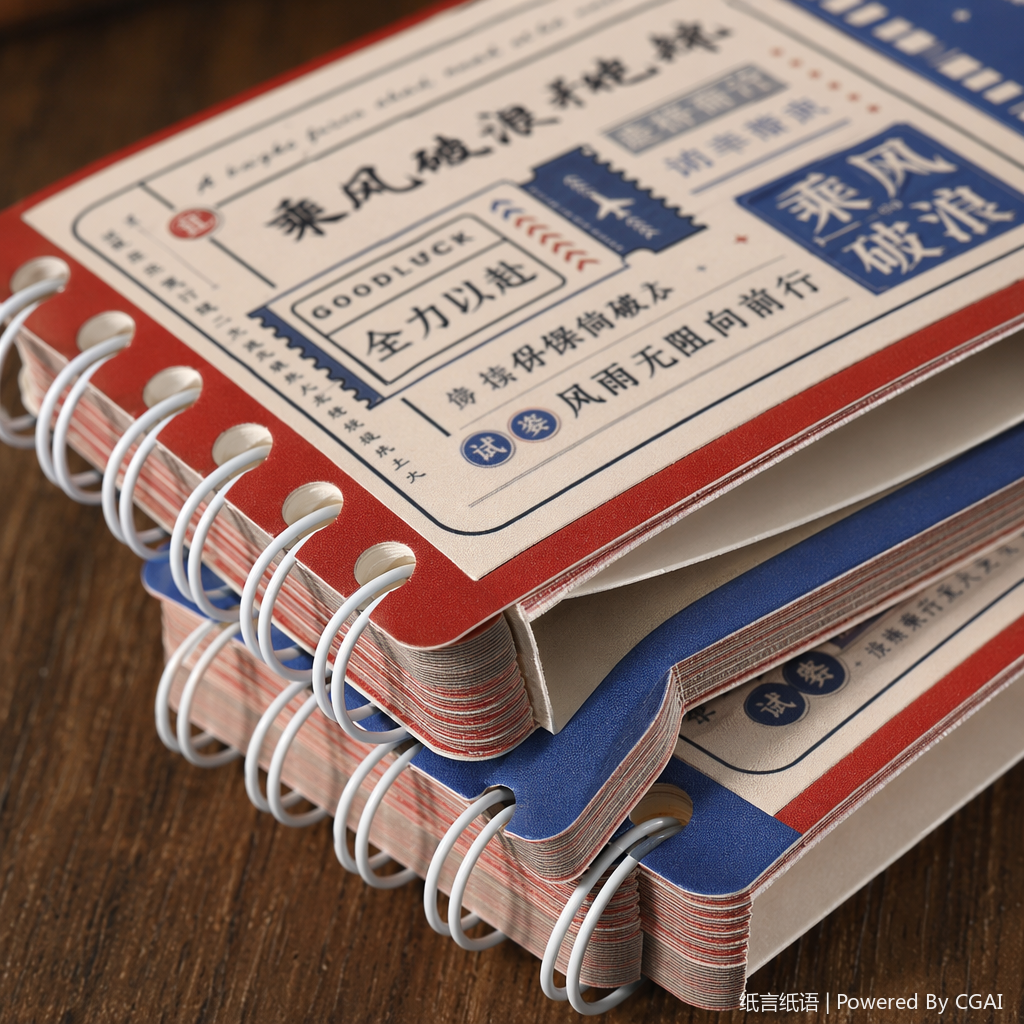 "Chasing Dreams and Sailing Long Bar Grid Coil Notebook Set Thickened soft coil Notebook. Application Scenario