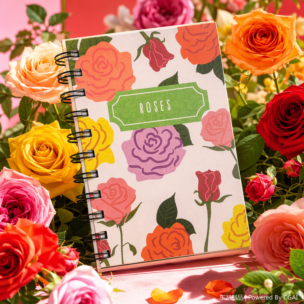 A6 rose-printed coil student notebook, high appearance level, ins style portable notepad Specification image