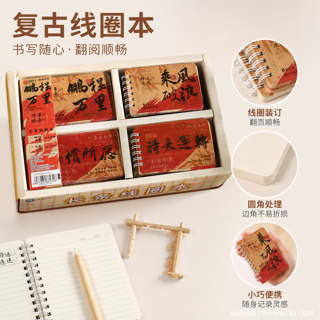 "Peng Cheng Wan Li retro Long strip Coil Book. details Picture
