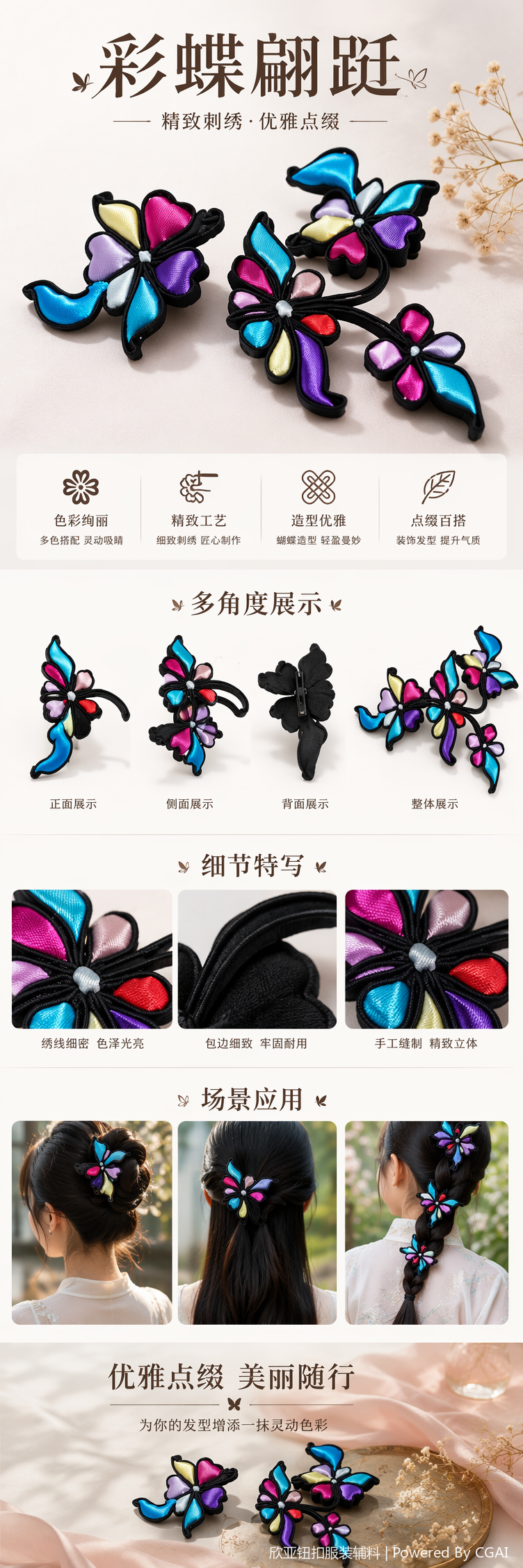 国潮唐装旗袍舞服装饰手工纽扣盘花盘扣中国风详情5