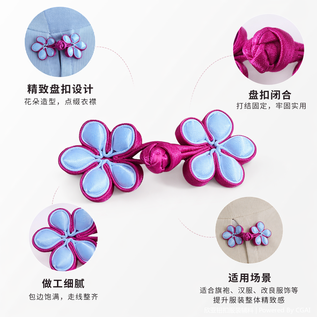 国潮旗袍盘扣唐装旗袍舞服装饰纽扣盘花盘扣