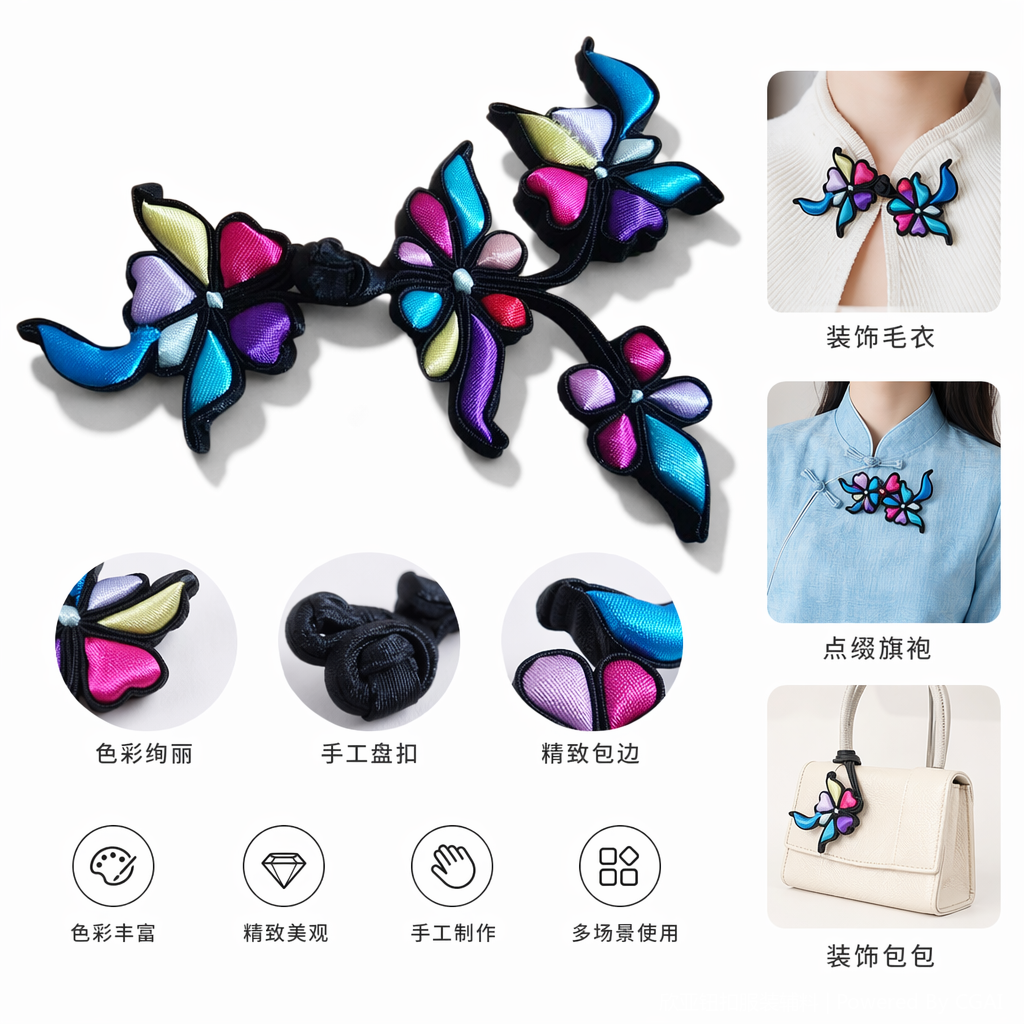国潮唐装旗袍舞服装饰手工纽扣盘花盘扣中国风