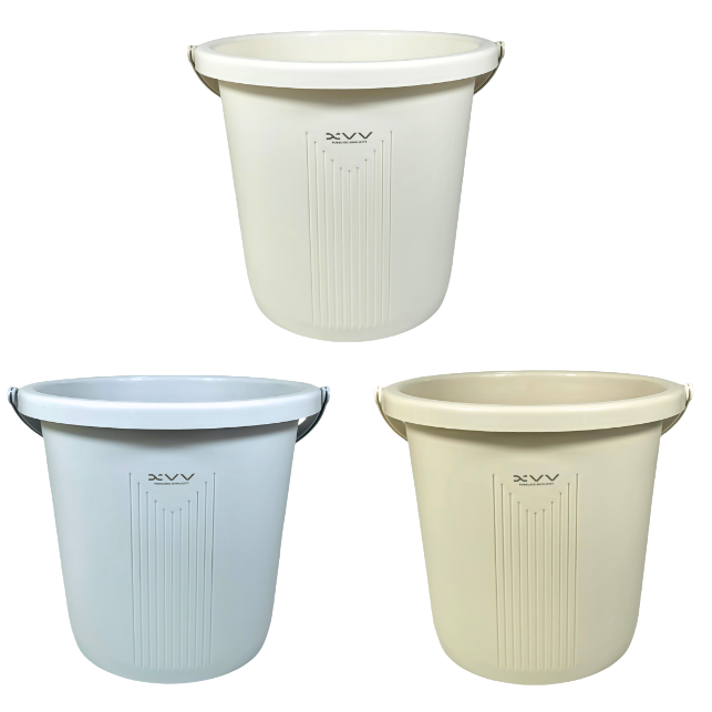 【CL】26Q2#3315 White, light blue, beige plastic rainwater storage bucket, outdoor folding bucket, empty water bucket Item Picture