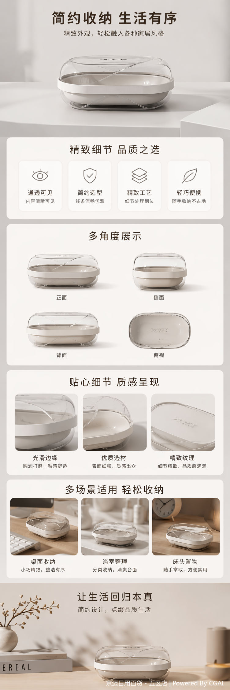 【CL】26Q2#2212 带盖肥皂盒收纳套装详情5