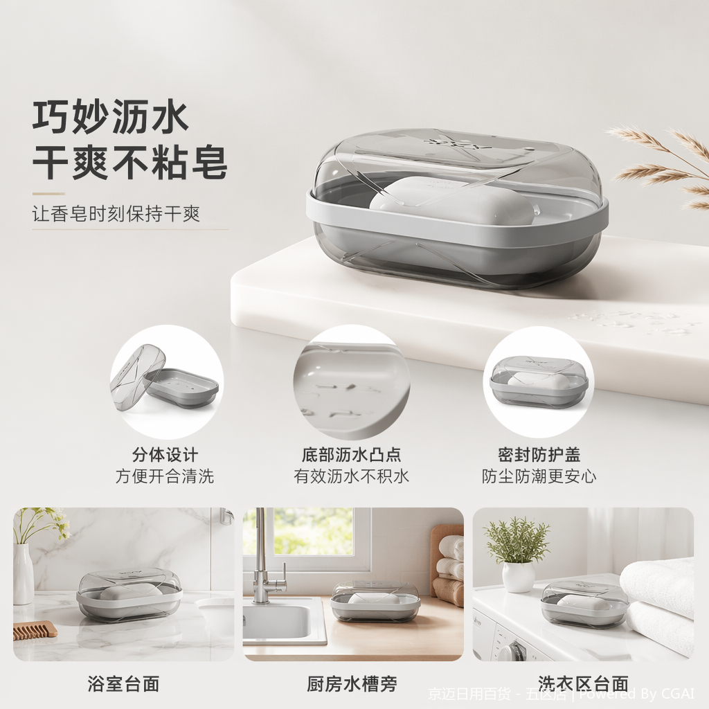 【CL】26Q2#2212 Soap Box Storage Set with Lid