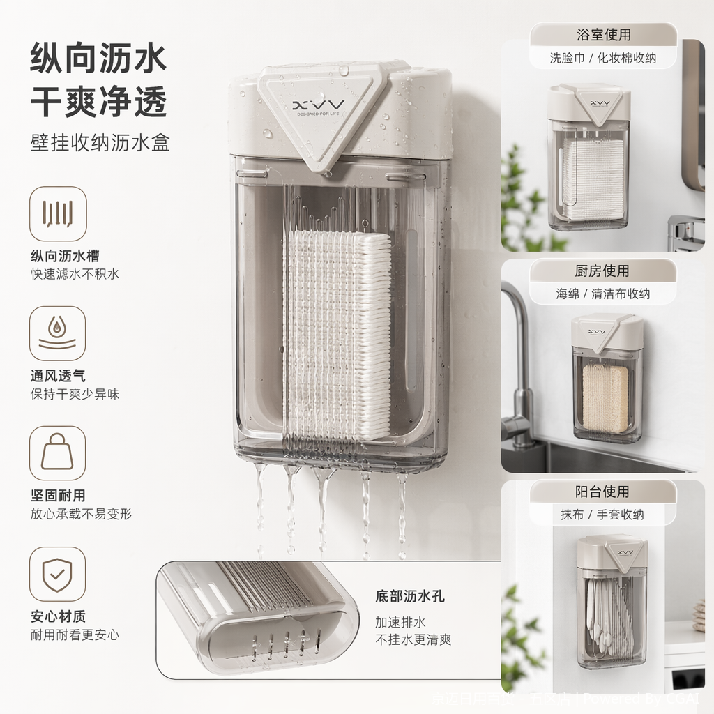【CL】26Q2#2210 Vertical soap box Storage Set with Lid Soap box