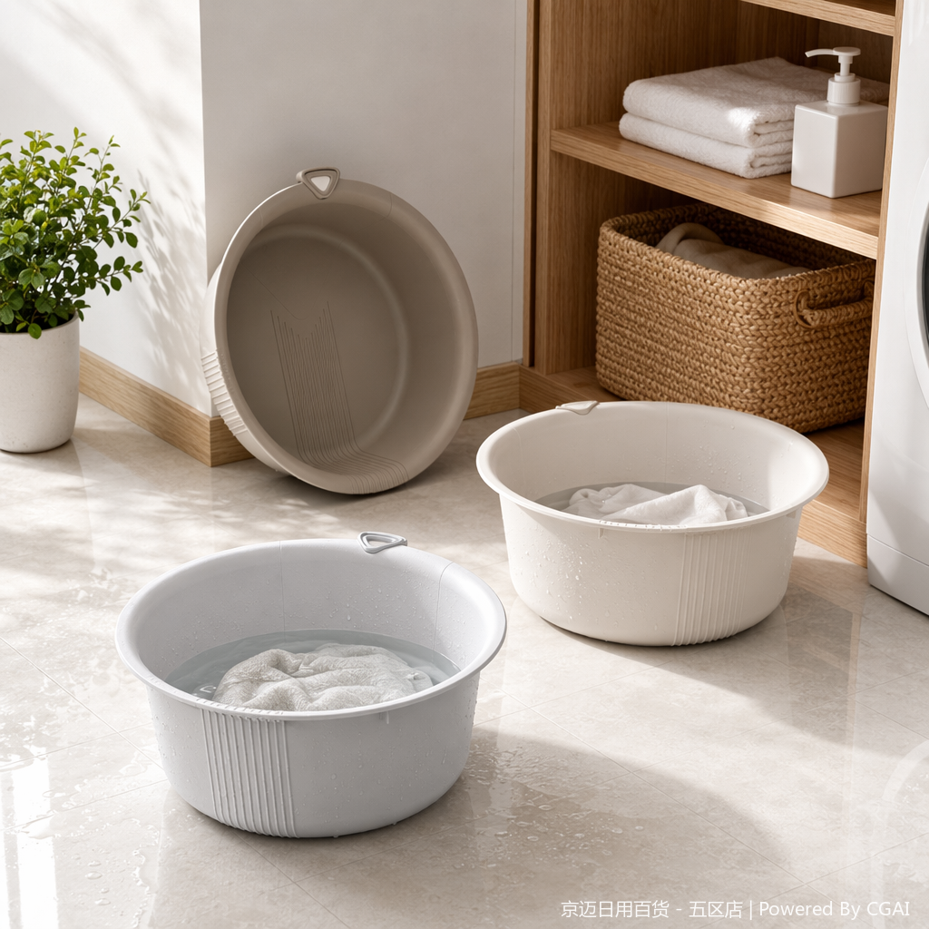 【CL】 Gray, off-white, grayish-white plastic basin details Picture