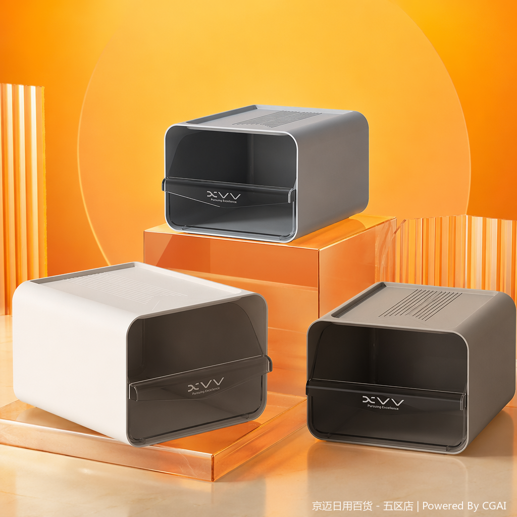 【CL】26Q2#6609 Grey Yake Lipin Dou Desktop Stationery Storage Box, multi-functional for storage and organization Specification image