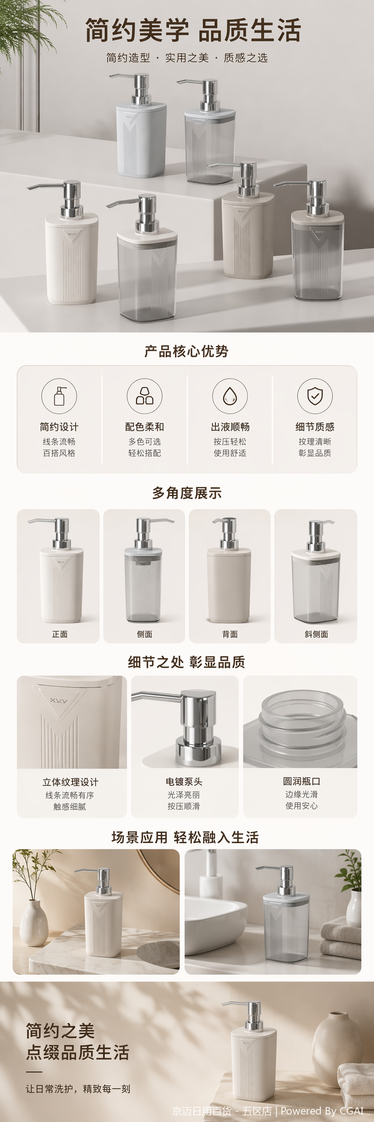 【CL】26Q2#2216 分装瓶 洗手液按压瓶详情5