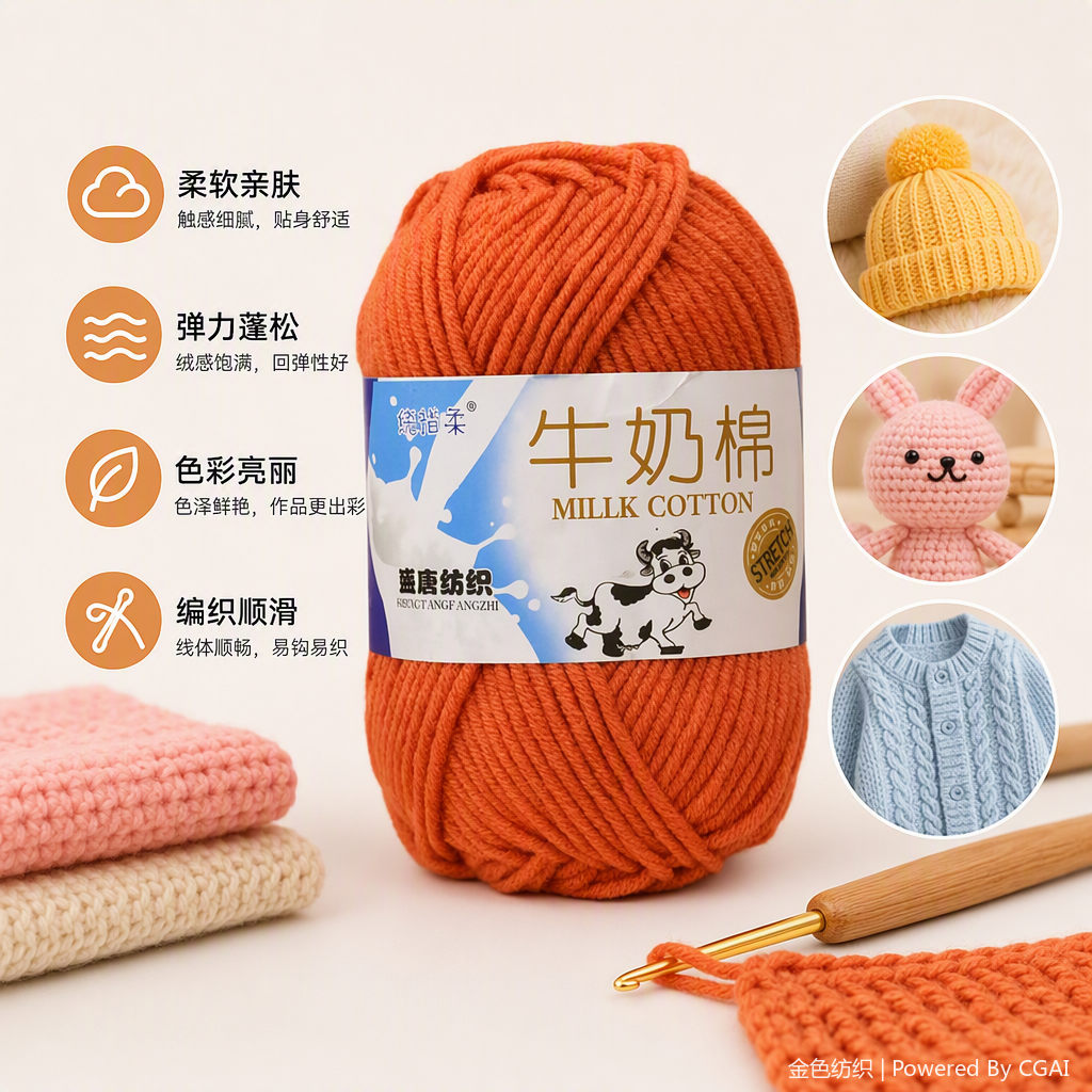 وحدة 5 JingGuan تمدد لوحدتي أكثر من الأطراف الغزل الأدوات الحياكة خمس الحليب اقمشة بعثة حالك باقة الدمى الرسوم المتحركة اليدوية الغزل في المواد الخام في قبعة رجل الوشاح 50g بعثة details Picture