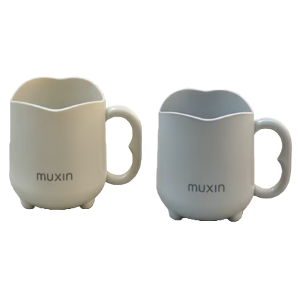 【CL】26Q2#951 Muxin Brushing Cup White and Gray Creative Heat Transfer Gift Cup Item Picture
