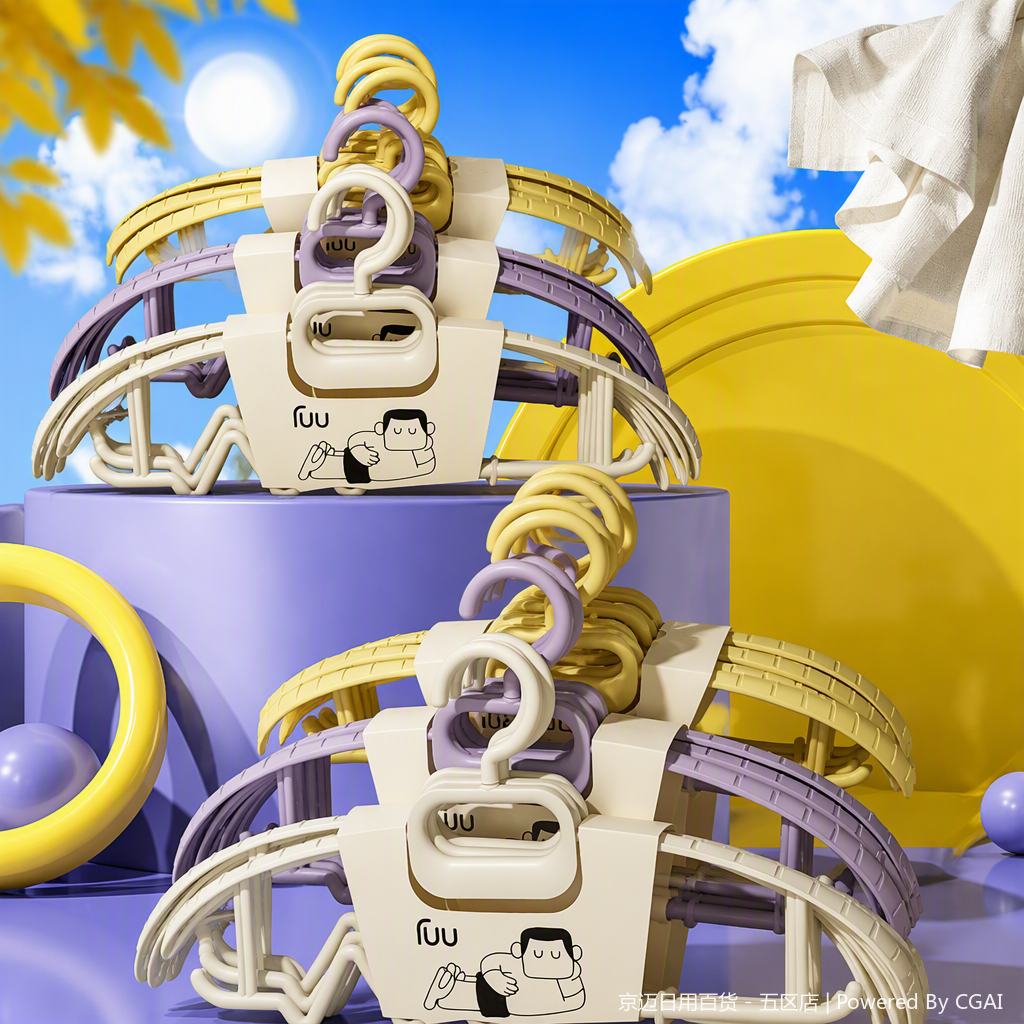 【CL】26Q2#1020 Colorful plastic clothes hanger Underwear hanger hanger Specification image