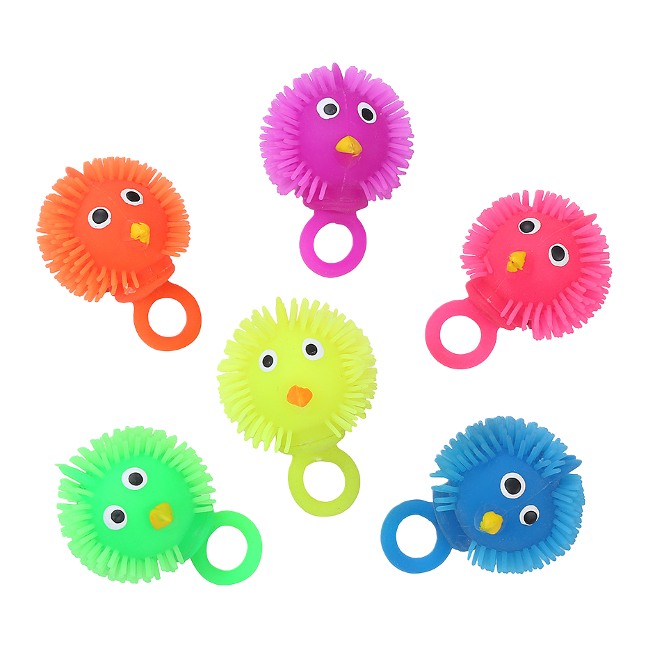 TPR colorful finger cots Chick toys, cute sparkling rings, children's gifts, soft and adorable dolls, multiple colors to choose from Item Picture