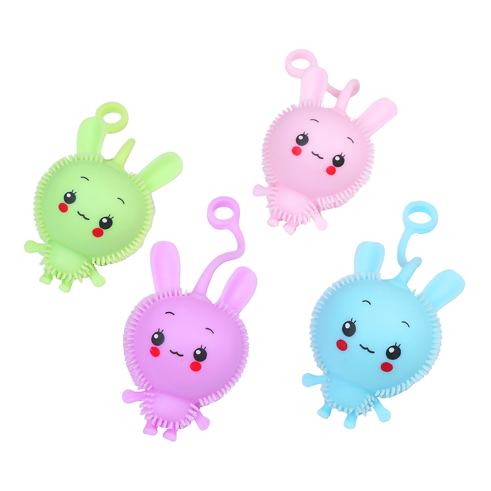 TPR colorful little rabbit baby glittering toys, star People, cute dolls, keychains, little rabbit decorative gifts Item Picture
