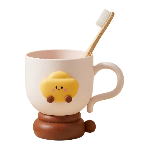 【CL】26Q2#0184 Energetic Tooth Cup Couple Cup Straw Set Summer Fashionable Beverage Cup Combination for Men and women Item Picture