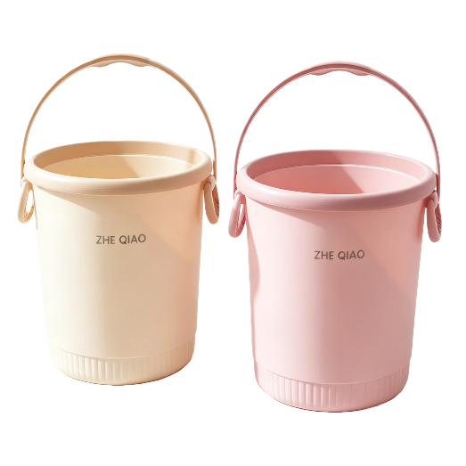 【CL】26Q2#0191 Pink beige square plastic storage bucket, laundry detergent empty bottle multi-functional storage bucket, red bucket Application Scenario