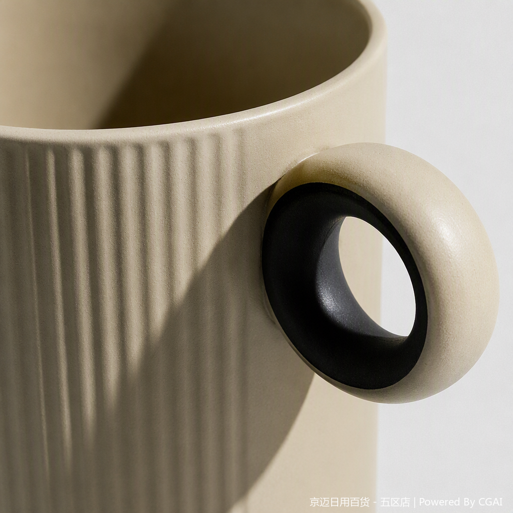 【CL】26Q2#2010 Silicone cup with a grayish-white and beige striped design Application Scenario