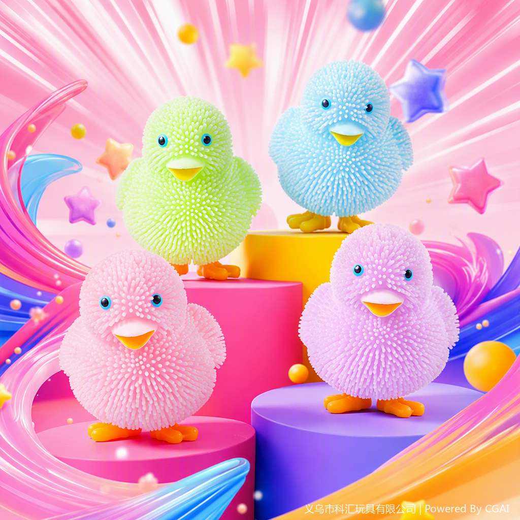 TPR Colorful glittering duckling toy, cute plush doll, children's doll, soft and adorable plush toy gift Specification image