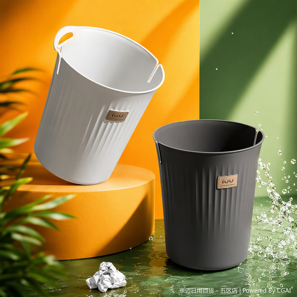 MCL 26Q2 9027 نموذج سلة نفايات ذكية بيضاء ذات أغطية رمادية مزود بغطاء مزود بغطاء طاهي منزلي Specification image