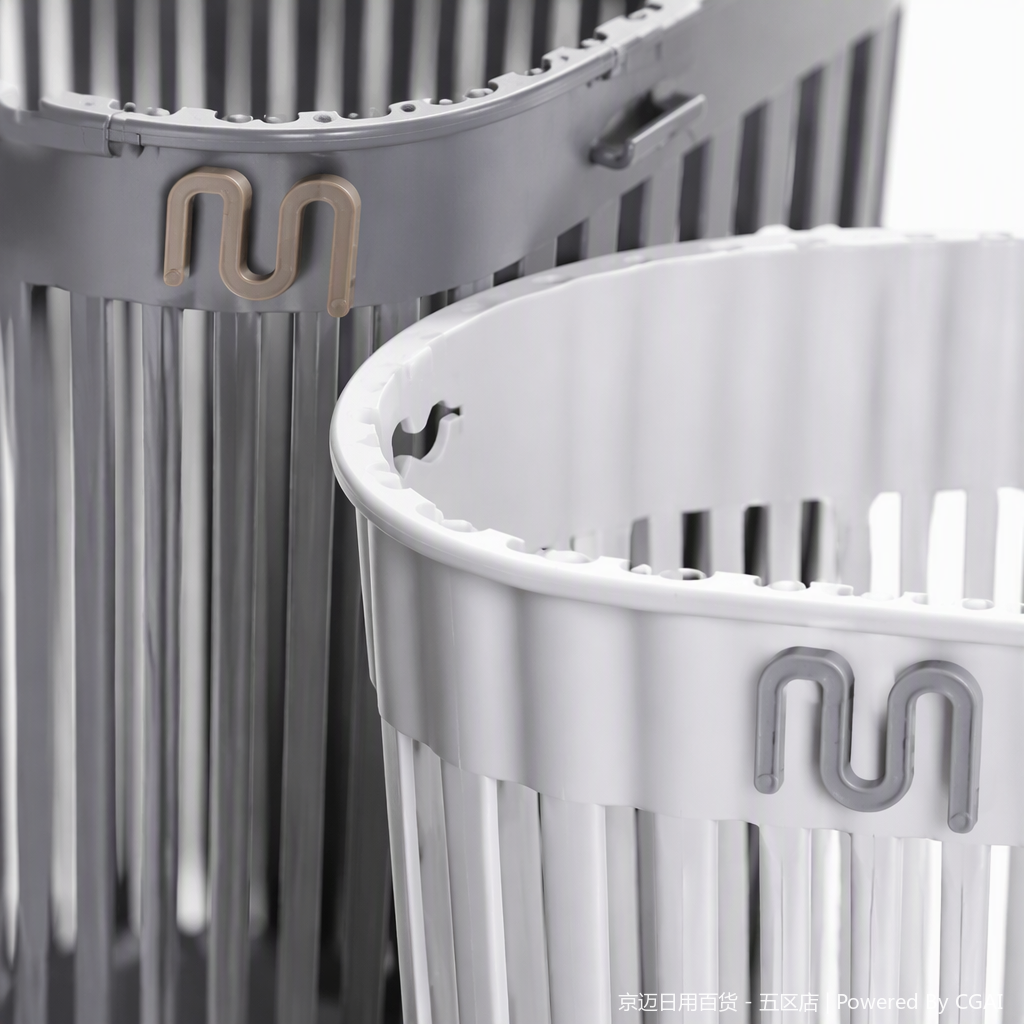 【CL】26Q2#1058 storage basket, grey and white striped, environmentally friendly and durable for home kitchen and bathroom Application Scenario