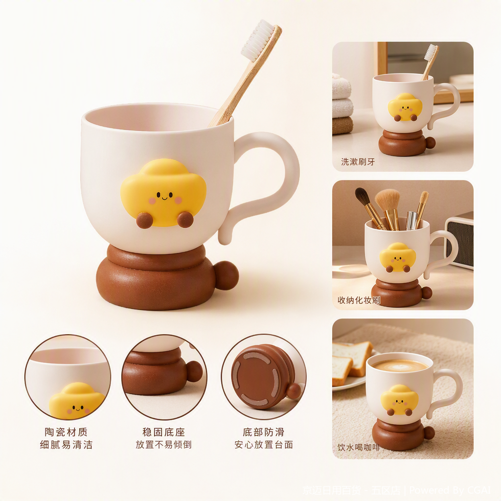 【CL】26Q2#0184 Energetic Tooth Cup Couple Cup Straw Set Summer Fashionable Beverage Cup Combination for Men and women