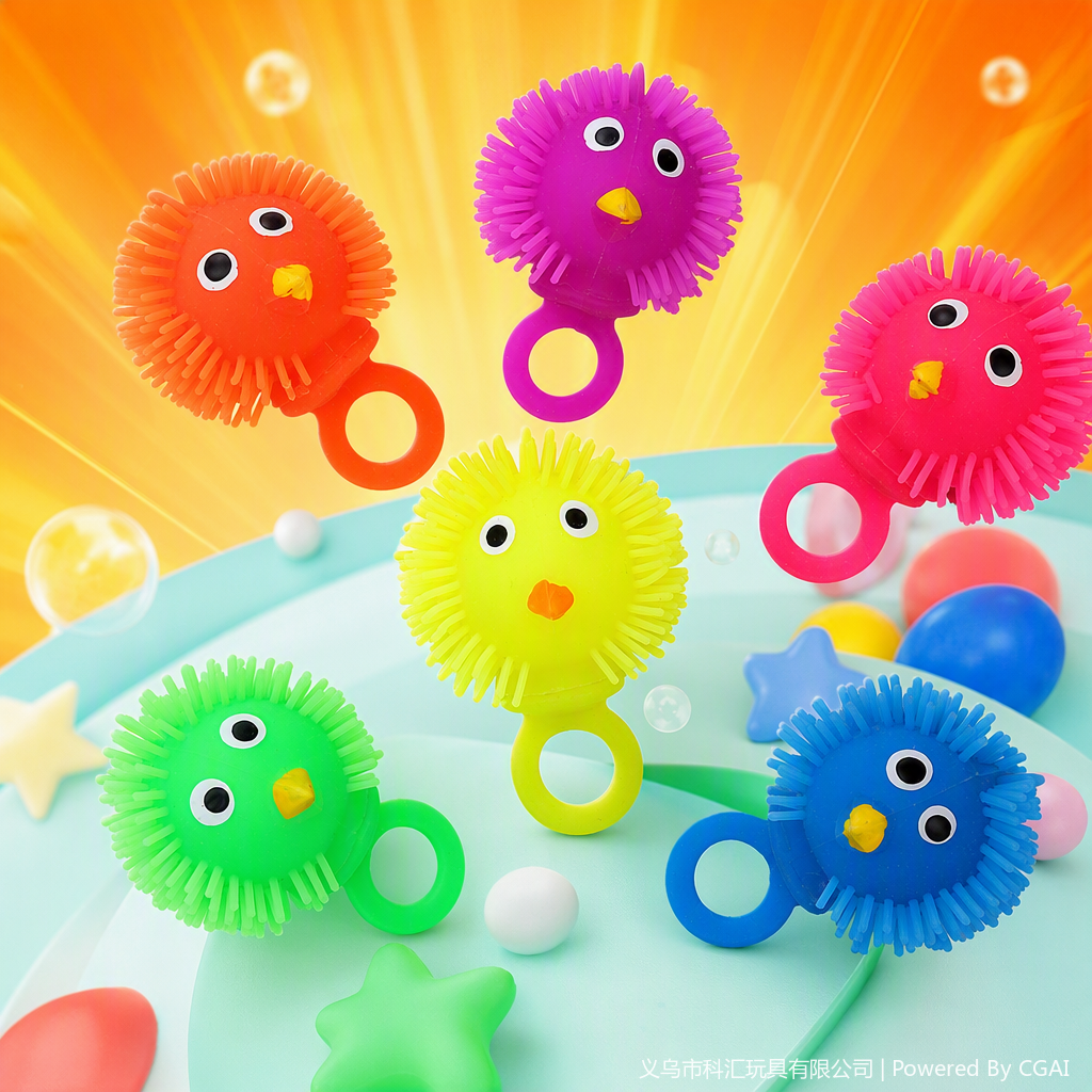 TPR colorful finger cots Chick toys, cute sparkling rings, children's gifts, soft and adorable dolls, multiple colors to choose from Specification image