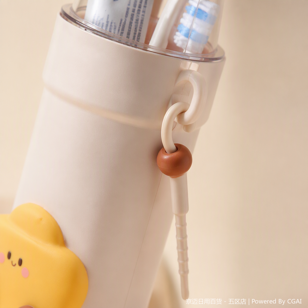 【CL】26Q2#0183 meters white children's toothbrush storage cup with yellow small car-shaped decoration, multi-functional toiletries storage box, children's toothbrush holder, cute and practical Application Scenario
