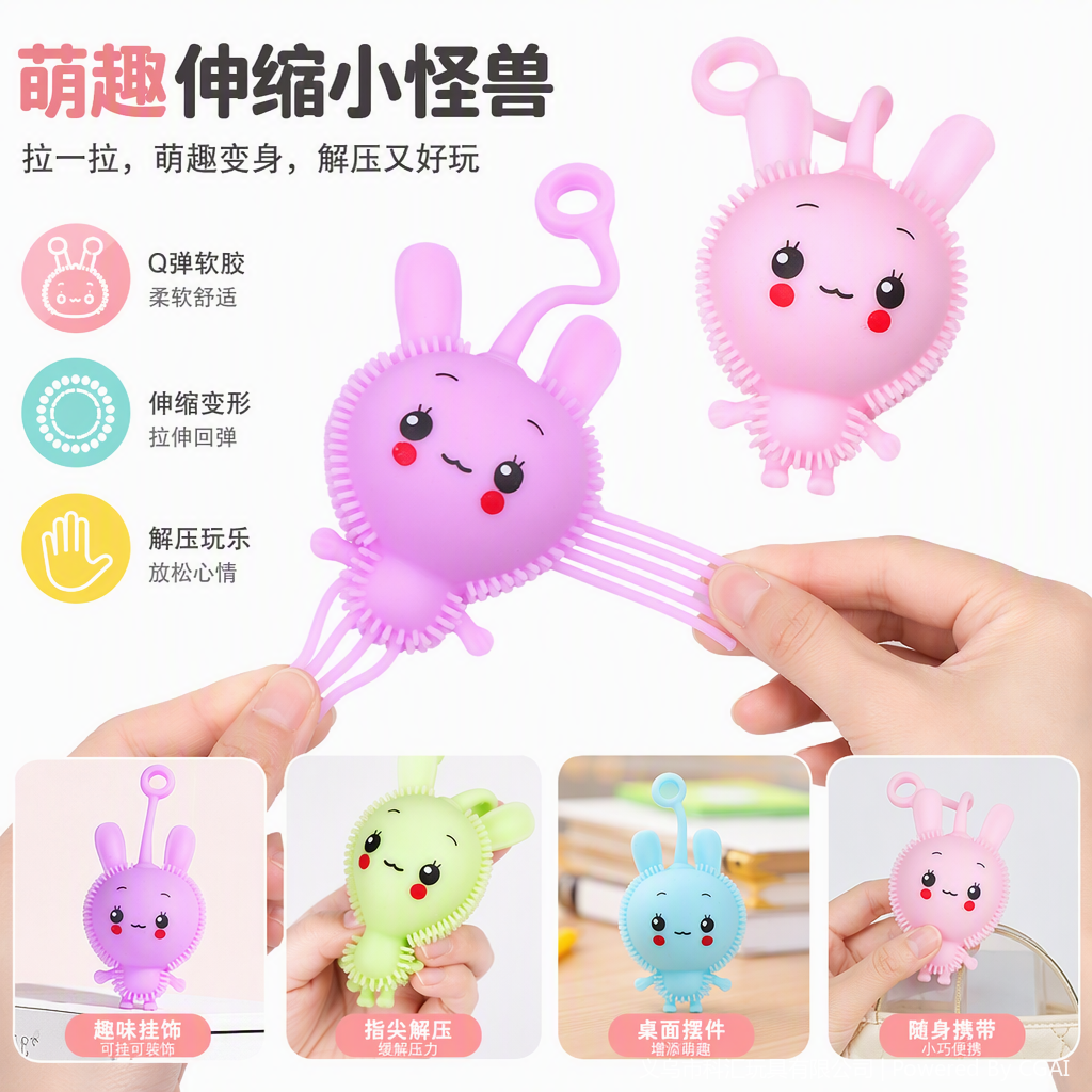 TPR colorful little rabbit baby glittering toys, star People, cute dolls, keychains, little rabbit decorative gifts details Picture