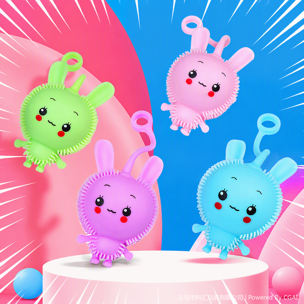 TPR colorful little rabbit baby glittering toys, star People, cute dolls, keychains, little rabbit decorative gifts Specification image