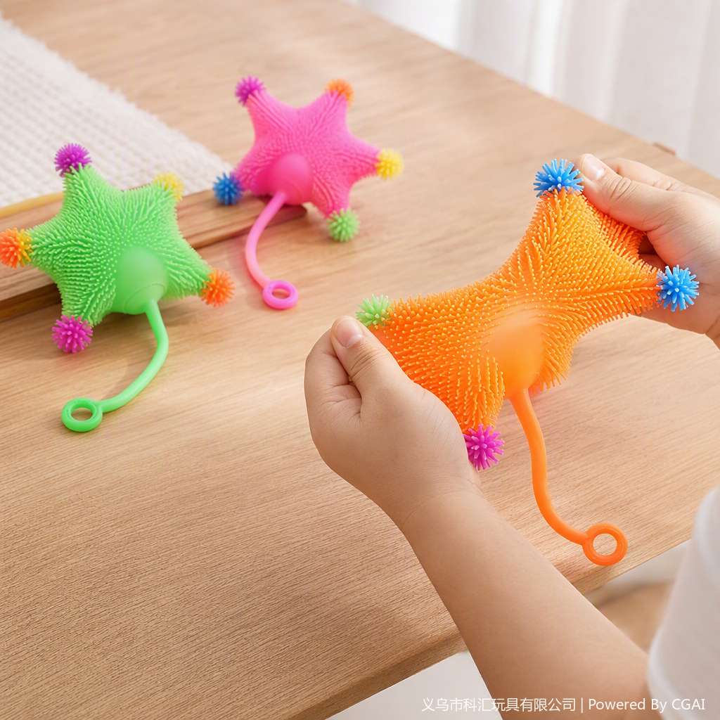 TPR colorful star-shaped flash stress-relieving mini claw machine, gacha machine collectible gift