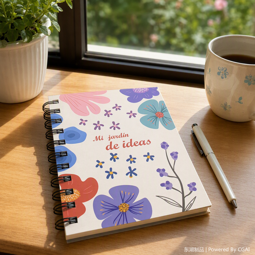 Donghu Paper Products A6 Flower Coil Notebook, a fresh and portable notebook for students details Picture