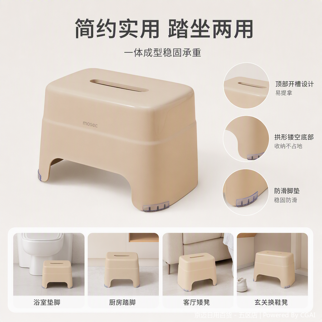 【CL】25Q4#2531 Multi-functional children and elderly Bathing stool, portable bathroom stool, anti-slip and waterproof seat
