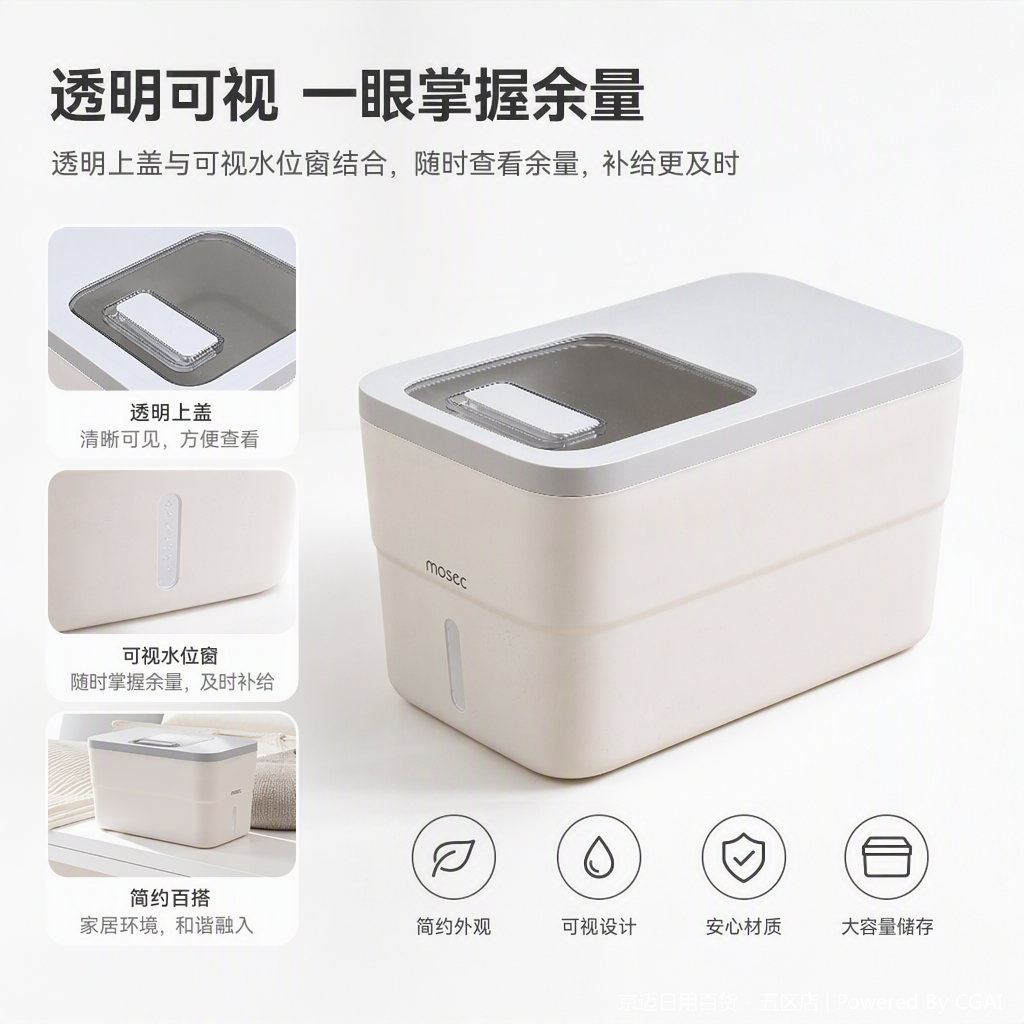 【CL】25Q4#2520 Multi-functional transparent plastic rice storage bucket, rotating metering rice storage box for grains and cereals, large-capacity household rice bucket