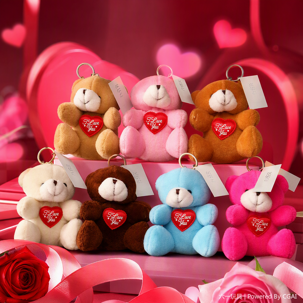 Cute keychains, pendants, animal dolls, small dolls, wholesale trade, children's colorful bears, sand dolls, pendants, mirrors, keychains, creative cartoon key chains, gifts and accessories Application Scenario