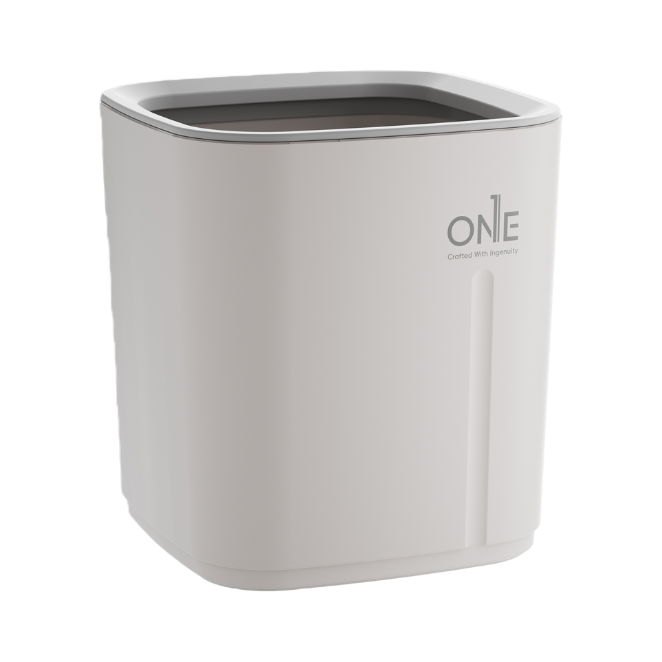 【CL】26Q2#1305 White mini pedal flip Lid Smart Hollow trash can, household kitchen and bathroom storage container Item Picture