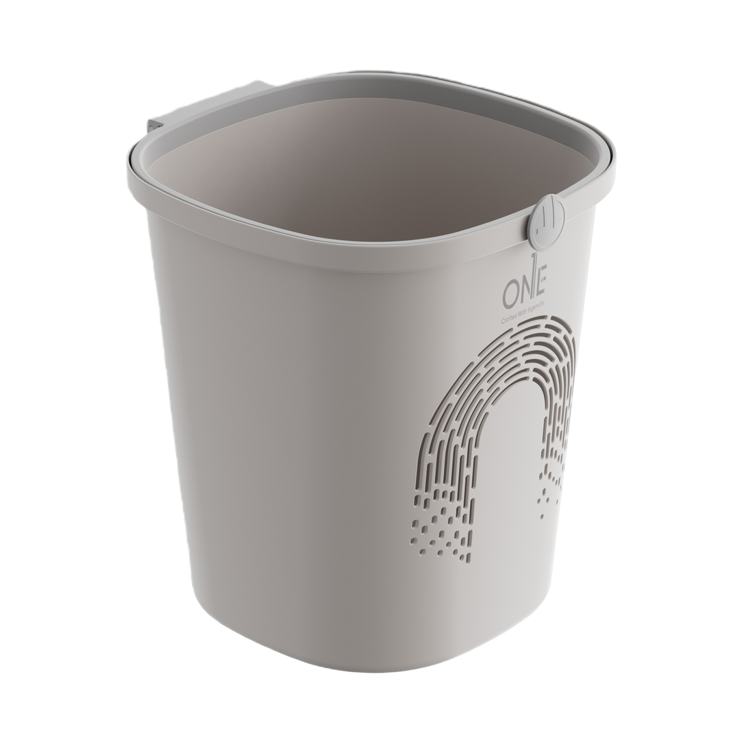 【CL】26Q2#1366 Grey square pedal flip Lid Smart Hollow Trash can 012 model Environmentally friendly and durable home and office storage container Item Picture