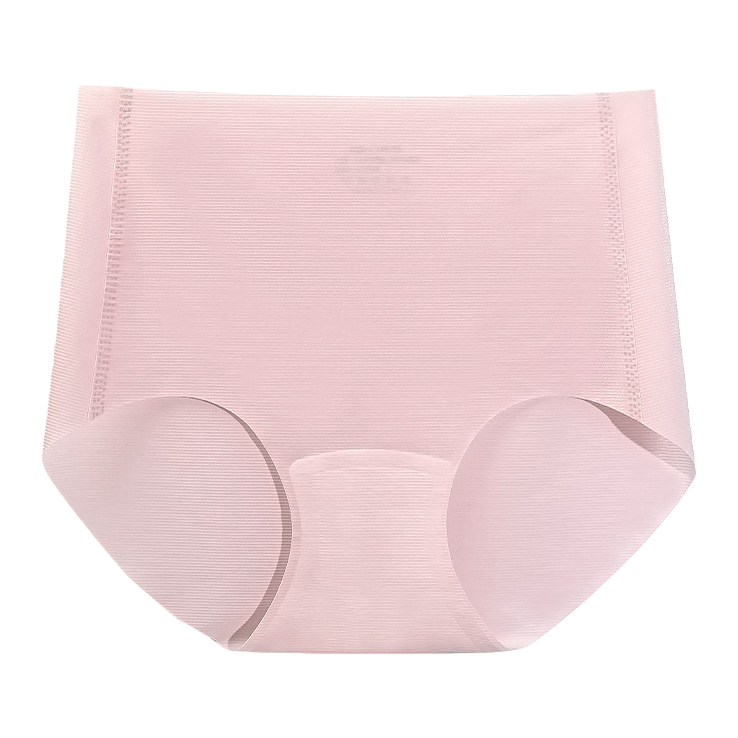 Women's underwear: Pure cotton antibacterial crotch, ice silk, seamless, high-waisted, summer, thin, sexy, ribbed, large-sized triangular shorts Item Picture