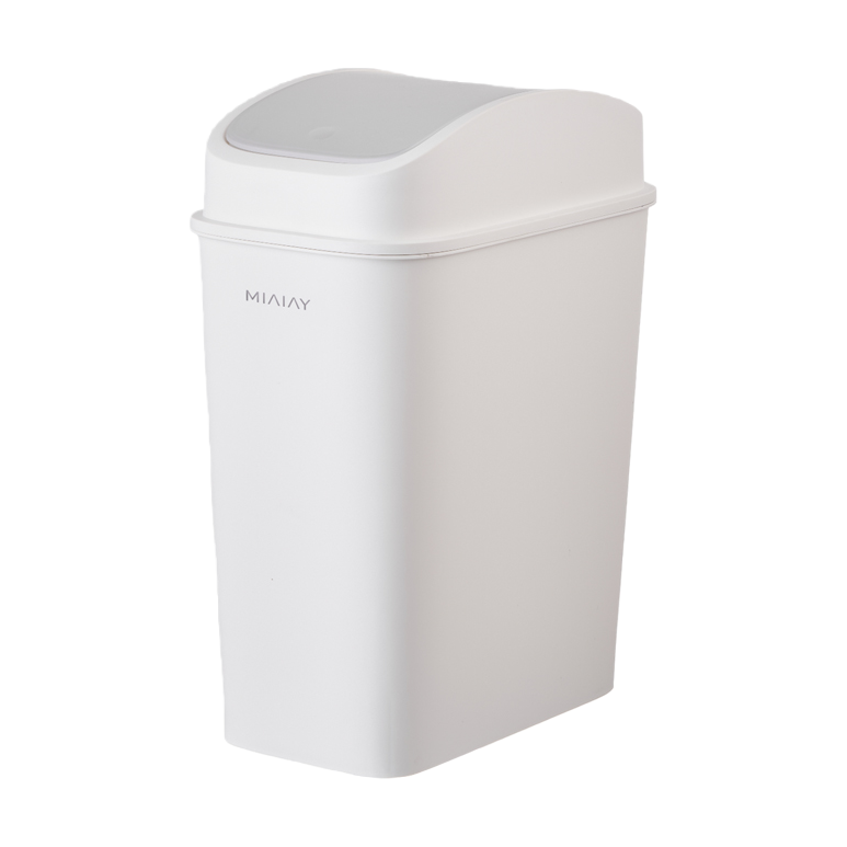 【CL】26Q1#1705 White flip-top pedal smart Hollow trash can, household kitchen and bathroom storage container Item Picture