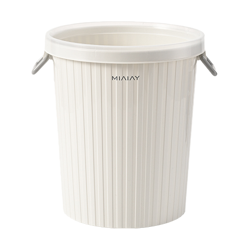 【CL】26Q1#1708 White round-mouthed sanitary bucket, pedal flip lid smart hollow trash can, household kitchen and bathroom storage container Item Picture