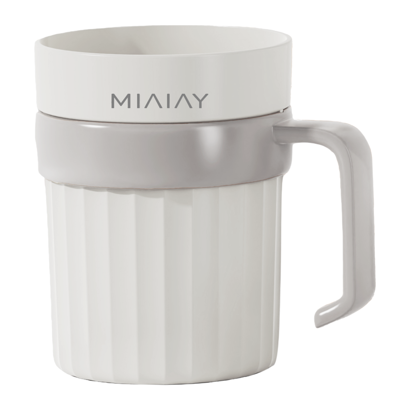 【CL】26Q1#2103 White striped ceramic panda pattern creative mug, stainless steel insulated inner typing heat transfer personalized coffee cup gift Item Picture